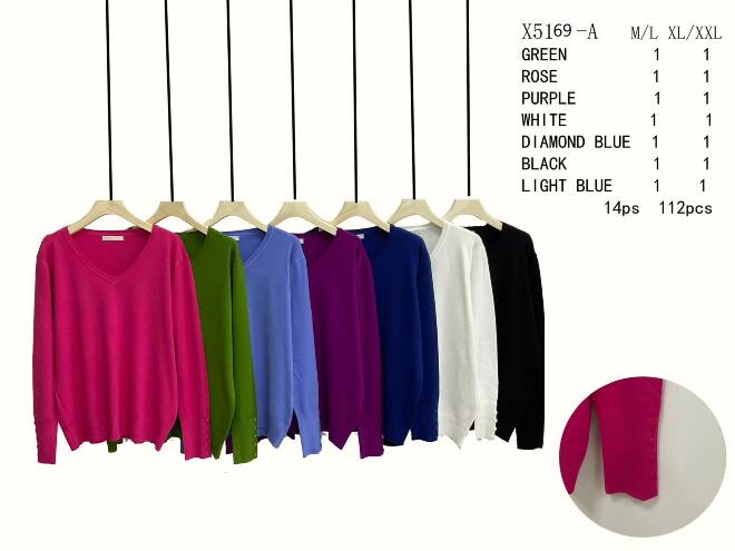 Sweter Damkie X5169-A Mix KOLOR  M-2XL (TOWAR CHINA)