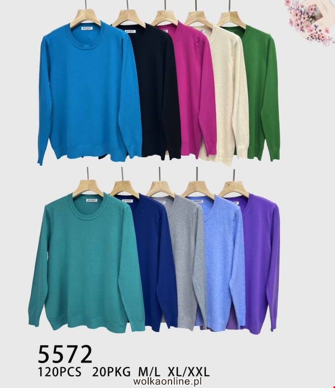 Sweter Damkie 5572 Mix KOLOR  M-2XL (TOWAR CHINA)