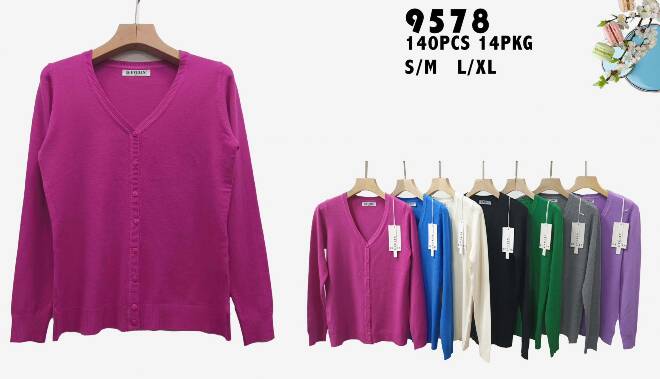 Sweter Damkie 9578 Mix KOLOR  S/M-L/XL (TOWAR CHINA)