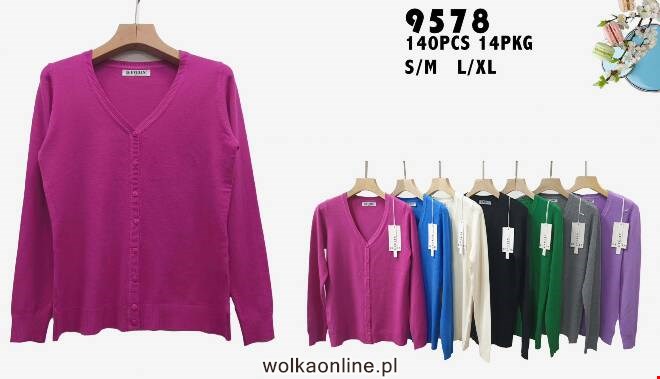 Sweter Damkie 9578 Mix KOLOR  S/M-L/XL (TOWAR CHINA)