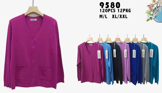 Sweter Damkie 9580 Mix KOLOR  M-2XL (TOWAR CHINA) 1
