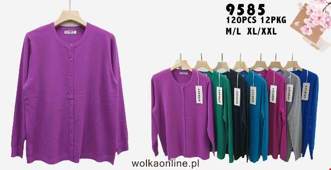 Sweter Damkie 9585 Mix KOLOR  M-2XL (TOWAR CHINA)