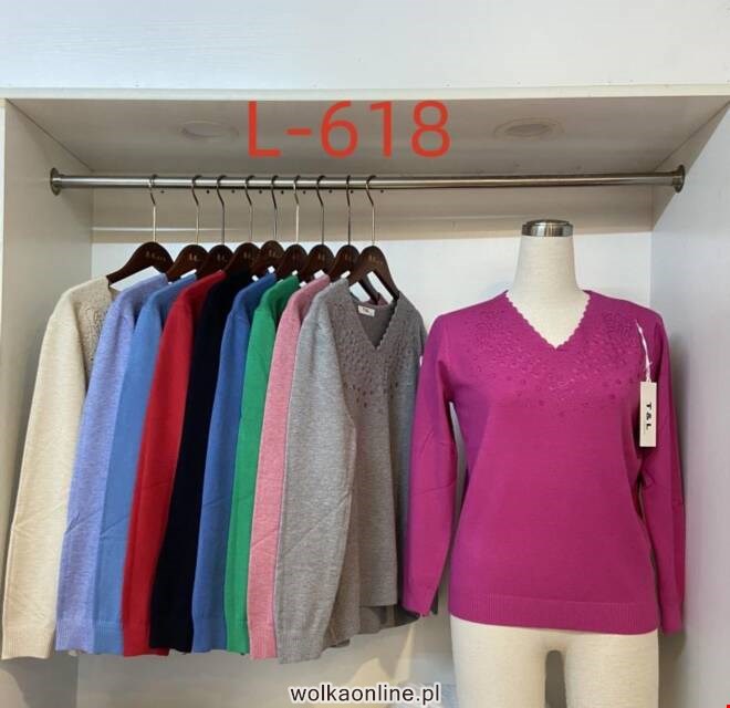 Sweter Damkie L-618 Mix KOLOR  L-3XL (TOWAR CHINA)