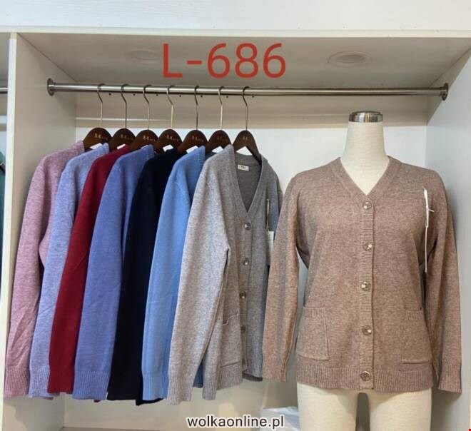 Sweter Damkie L-686 Mix KOLOR  L-3XL (TOWAR CHINA)