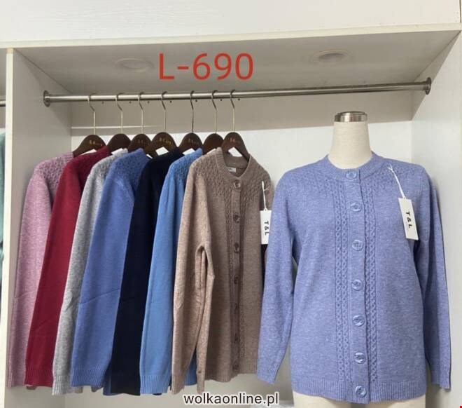 Sweter Damkie L-690 Mix KOLOR  L-3XL (TOWAR CHINA)