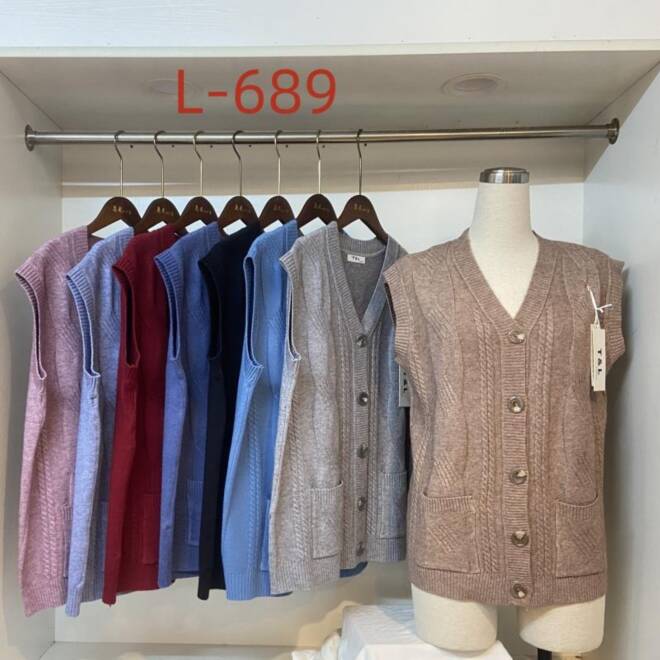 Sweter Damkie L-689 Mix KOLOR  L-3XL (TOWAR CHINA)