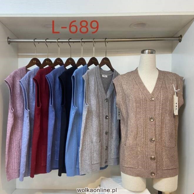 Sweter Damkie L-689 Mix KOLOR  L-3XL (TOWAR CHINA)