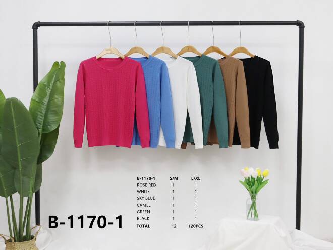 Sweter Damkie B-1170-1 Mix KOLOR  S/M-L/XL (TOWAR CHINA)