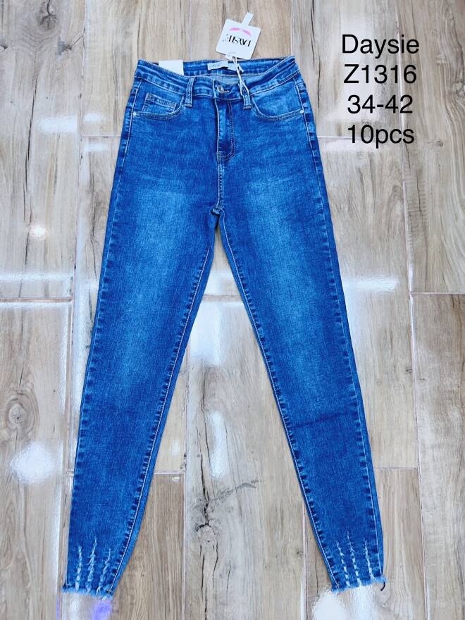 Jeansy damskie Z1316 1 kolor  34-42 1