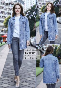 Kurtka jeansowa damskie LG506 1 kolor  S-XL