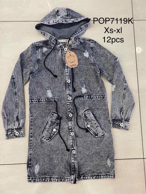 Kurtka jeansowa damskie POP7119K 1 kolor XS-XL