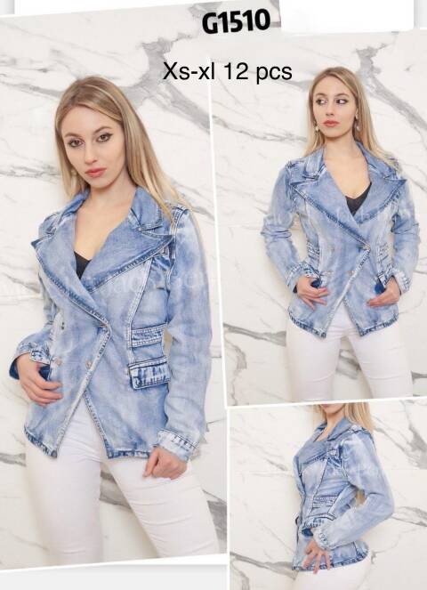 Kurtka jeansowa damskie G1510 1 kolor XS-L