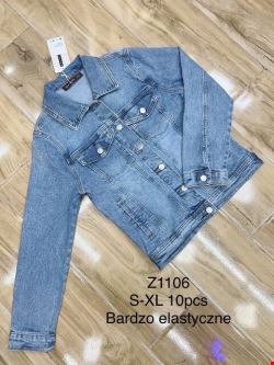 Kurtka jeansowa damskie Z1106 1 kolor S-XL
