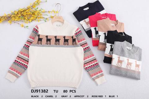 Sweter damskie DJ91382 Mix kolor Standard
