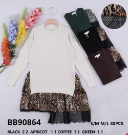 Sweter damskie BB90864 Mix kolor S/M-L/XL