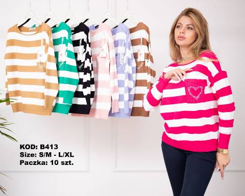 Sweter damskie B413 Mix kolor S/M-L/XL