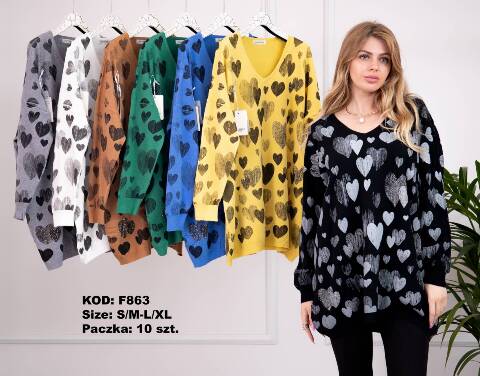 Sweter damskie F863 Mix kolor S/M-L/XL 1