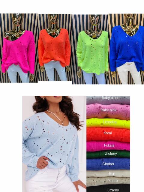 Sweter damskie 5270 Mix kolor Standard (Towar Tureckie)