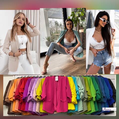 Marynarki damskie 5303 1 kolor S-2XL (Towar Włoskie)