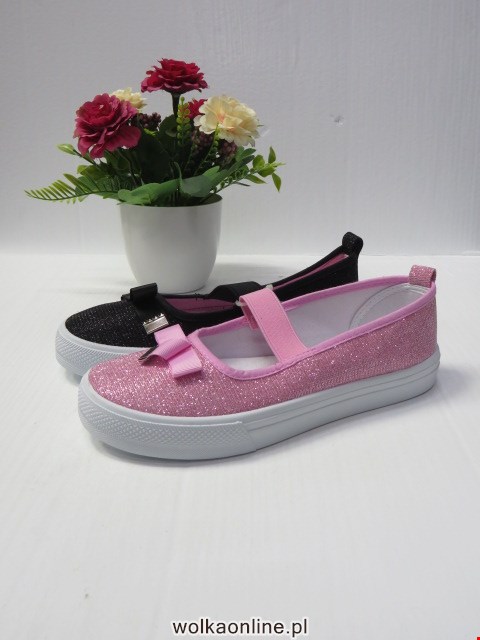 Baleriny Dziecięce A16-2 BLACK/SILVER/PINK 31-36