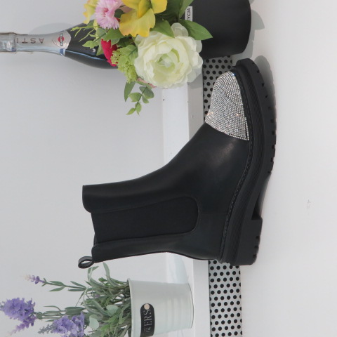 Botki Damskie 5182-6A BLACK/SILVER 36-41