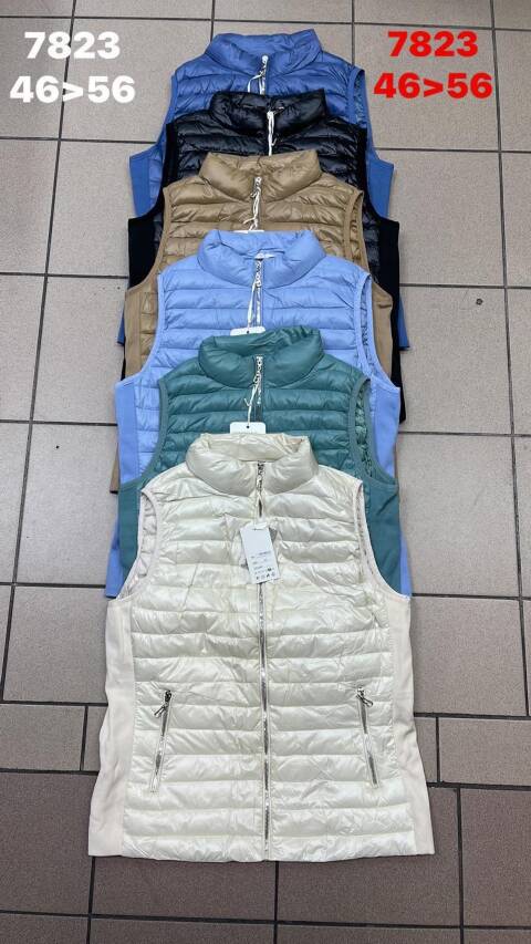 Cienka Kamizelka damskie 7823 1 kolor 46-56 1