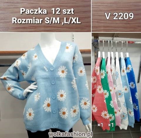 Kardigan damskie V2209 Mix kolor S/M-L/XL