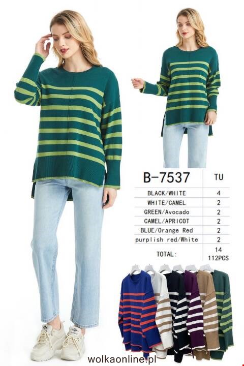 Sweter damskie B7537 Mix kolor Standard