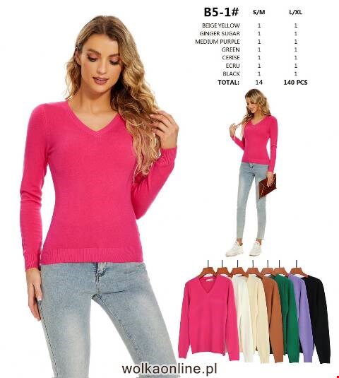 Sweter damskie B5-1 Mix kolor S/M-L/XL