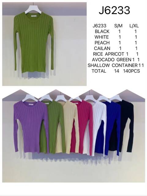 Sweter damskie J6233 Mix kolor S/M-L/XL