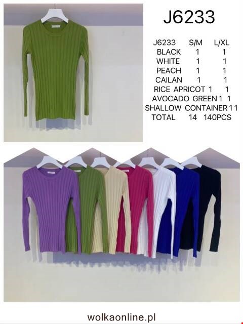 Sweter damskie J6233 Mix kolor S/M-L/XL