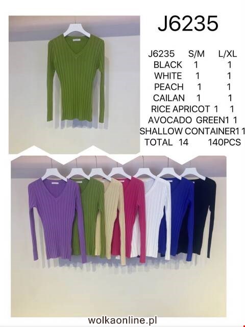 Sweter damskie J6235 Mix kolor S/M-L/XL