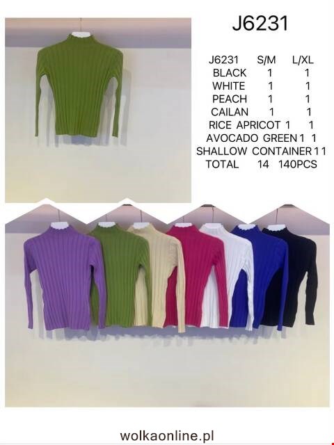 Sweter damskie J6231 Mix kolor S/M-L/XL