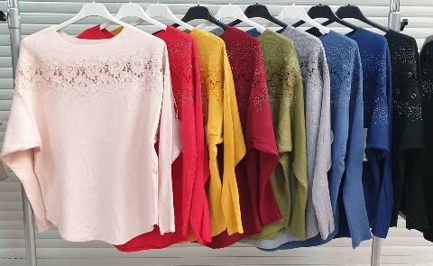 Sweter damskie 6480 Mix kolor Standard