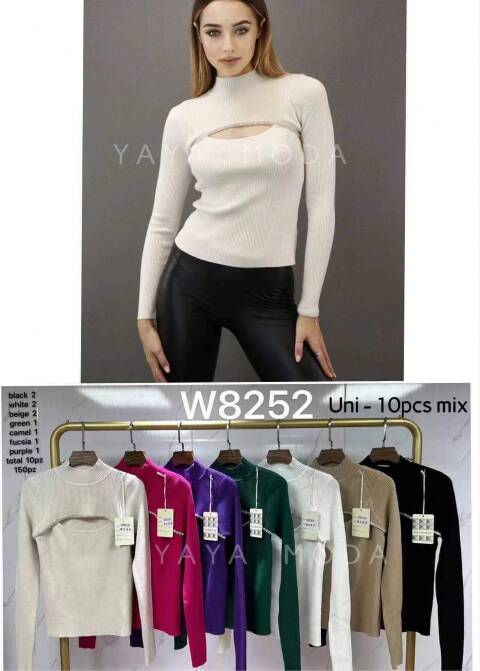 Sweter damskie W8252 Mix kolor Standard