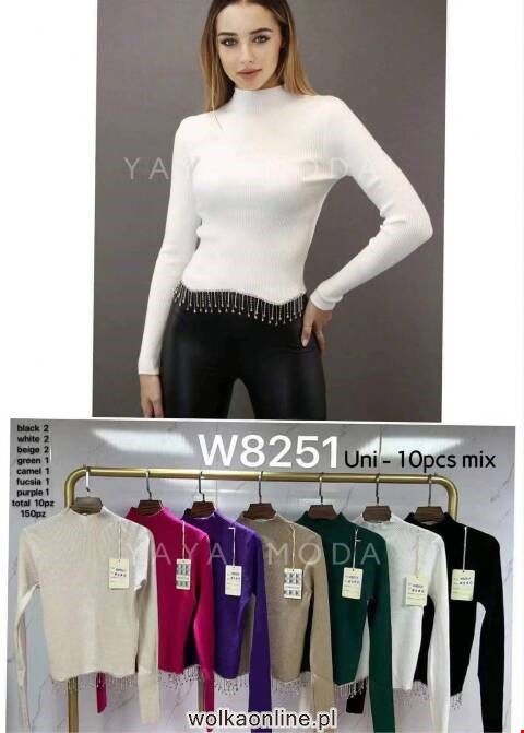 Sweter damskie W8251 Mix kolor Standard