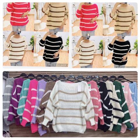 Sweter damskie 7544 Mix kolor Standard (Towar Włoskie)