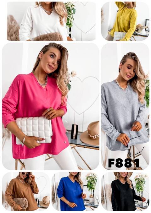 Sweter damskie F881 Mix kolor S/M-L/XL