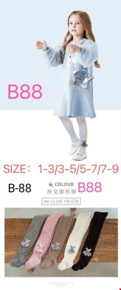 Rajstopy dziewczęce B88 Mix kolor 1-9