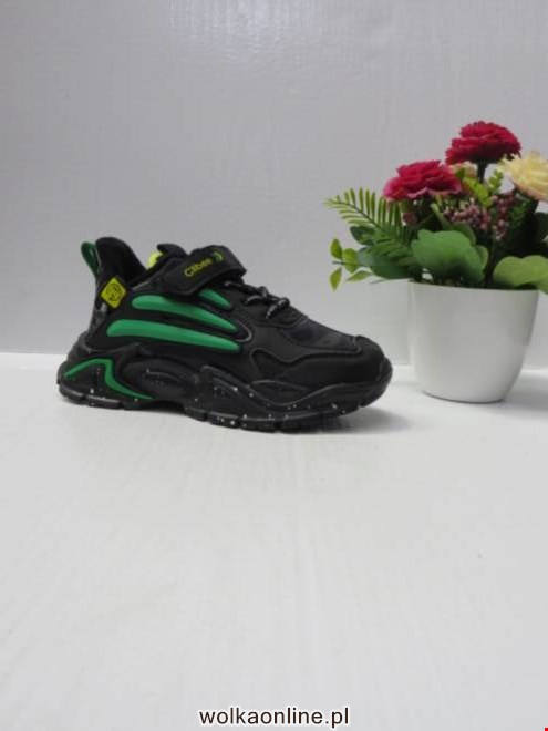 Buty Sportowe Dziecięce E149 BLACK/GREEN 32-37