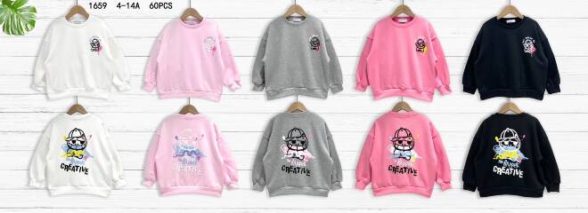 Bluza dziewczęca 1659 1 kolor  4-14 1