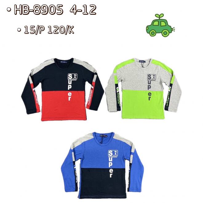 Bluzka chłopięca HB-8905 Mix KOLOR  4-12 1