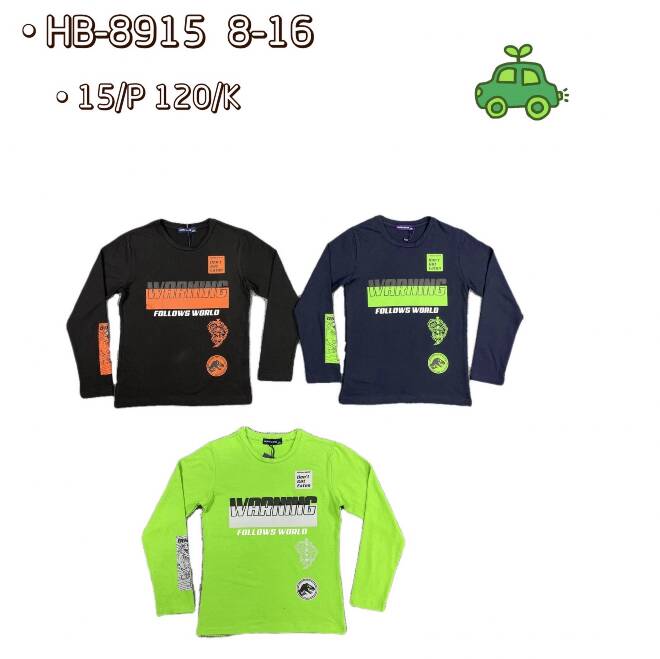 Bluzka chłopięca HB-8915 Mix KOLOR  8-16 1