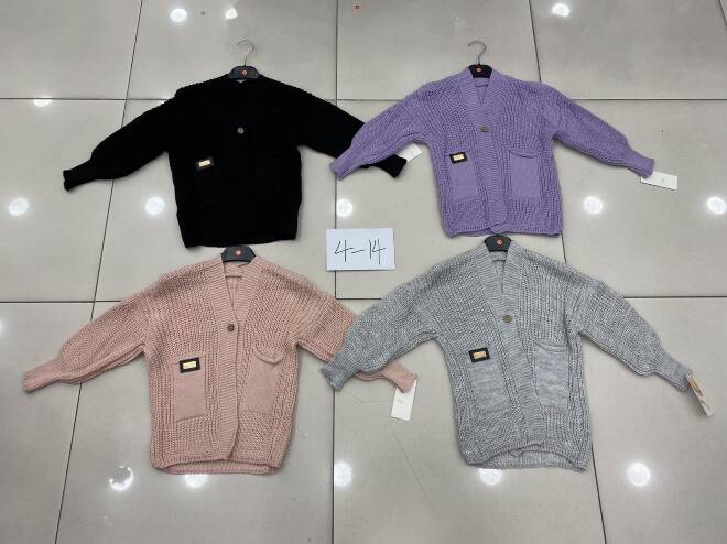 Sweter dziewczęce 1808 1 kolor  4-14 1