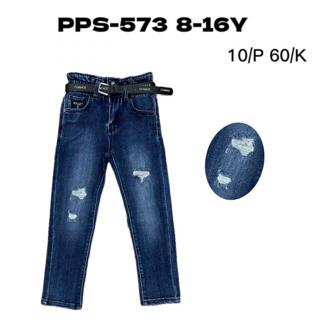 Jeansy dziewczęce PPS-573 1 kolor  8-16