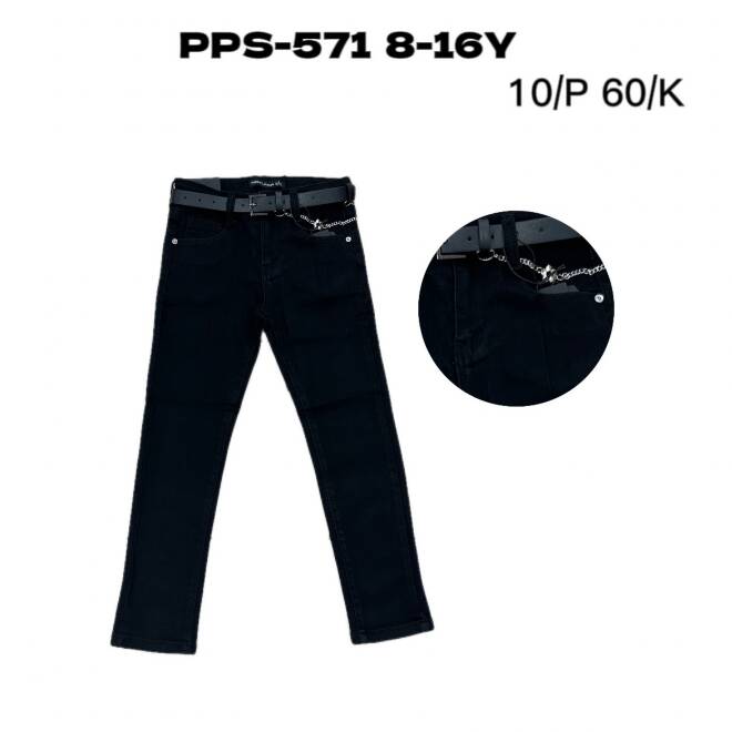 Jeansy dziewczęce PPS-571 1 kolor  8-16
