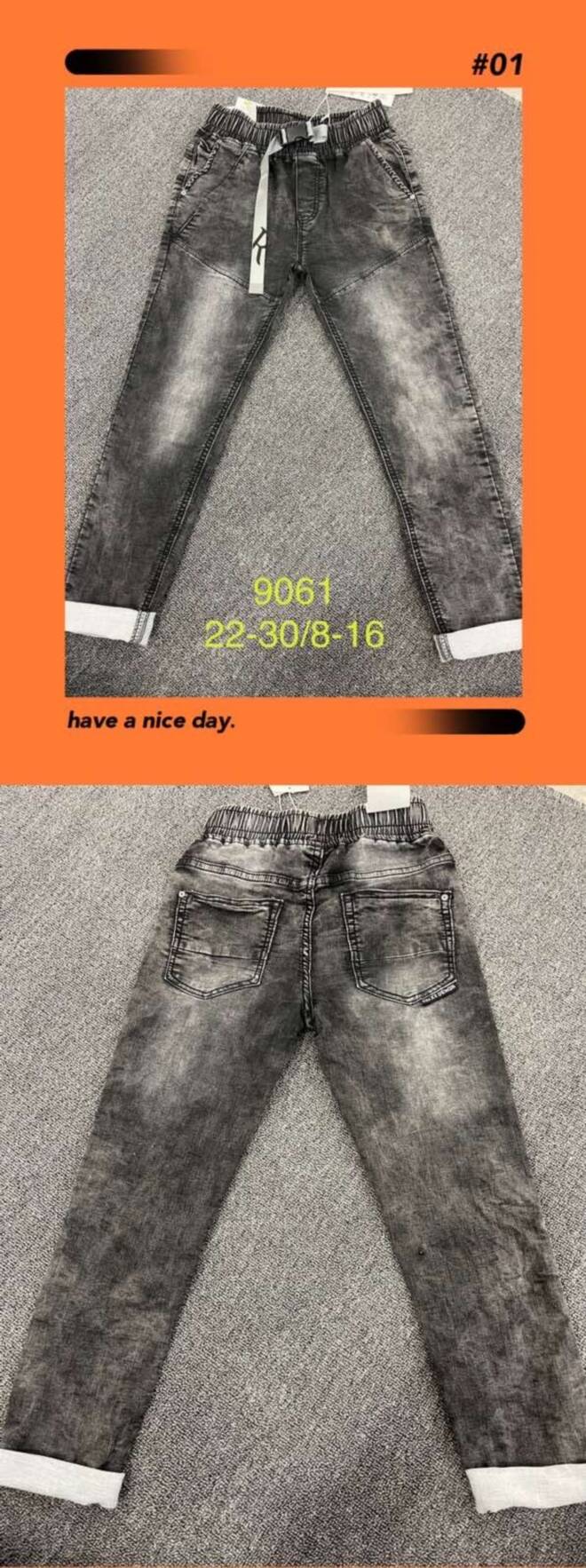 Jeansy chłopięce 9061 1 kolor  8-16