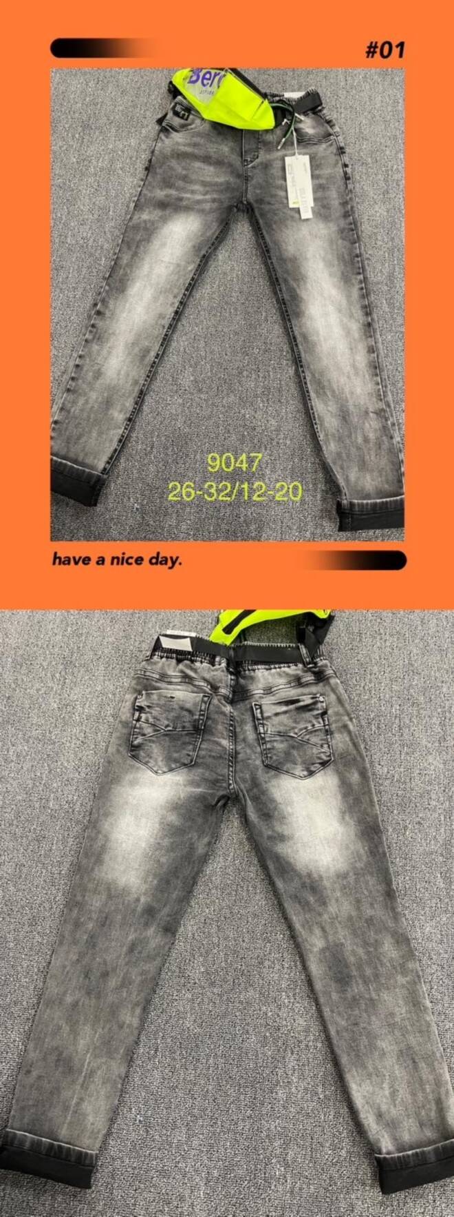 Jeansy chłopięce 9047 1 kolor  12-20 1