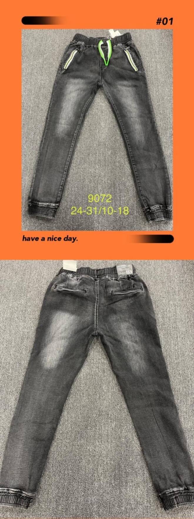 Jeansy chłopięce 9072  1 kolor  10-18