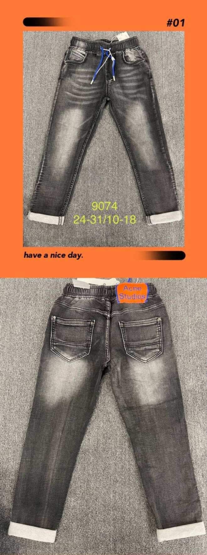 Jeansy chłopięce 9074 1 kolor  10-18